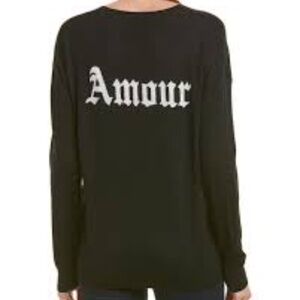 NWT Zadig & Voltaire " Amour" Women Black Merino Wool Pullover Sweater Women's S